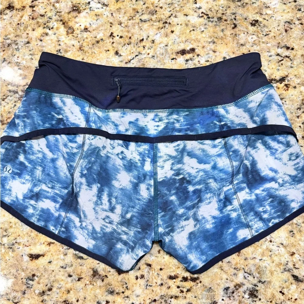 lululemon athletica Blue Tie-Dye Athletic Shorts